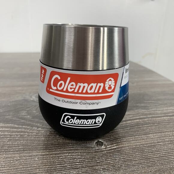 Coleman Kindred Bio 13 Oz. Claret Insulated Stainless Steel Wine Glass Black New - Picture 1 of 6
